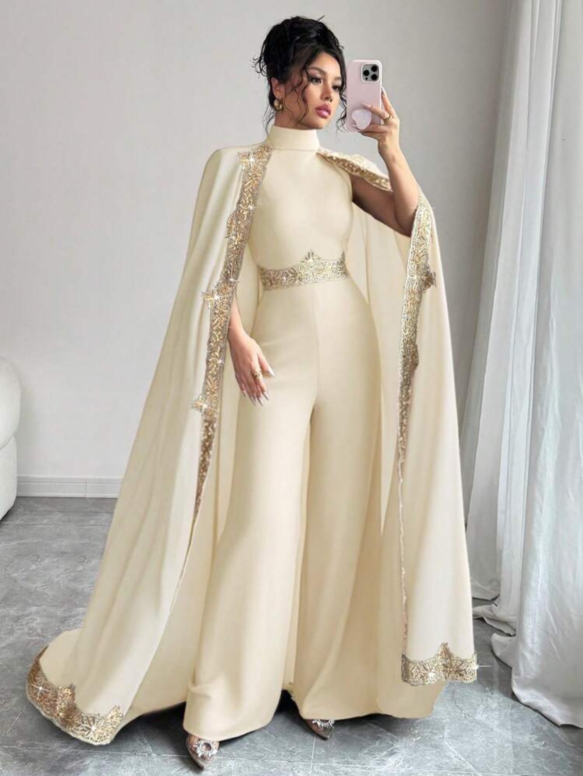 Zayana Embellished Cape Set