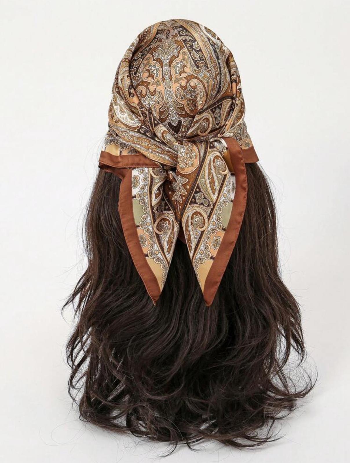 Vintage Paisley Silk Headscarf