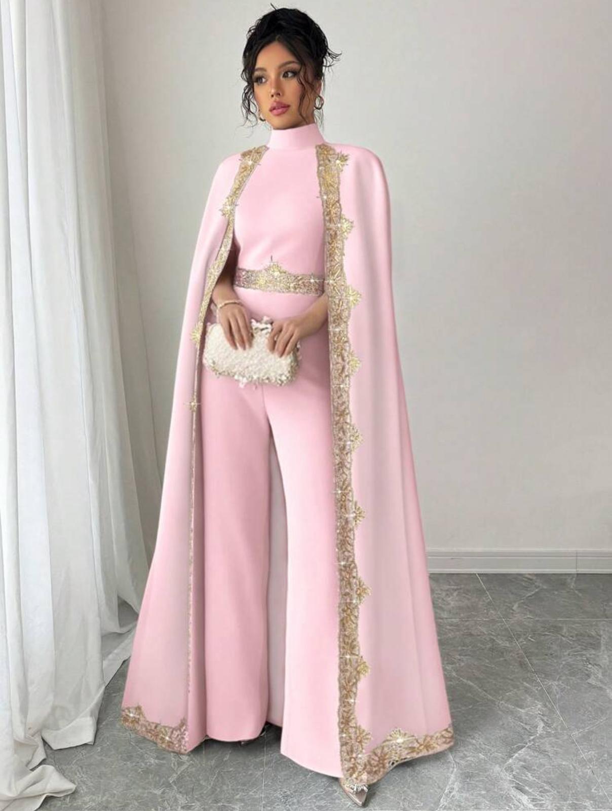 Zayana Embellished Cape Set