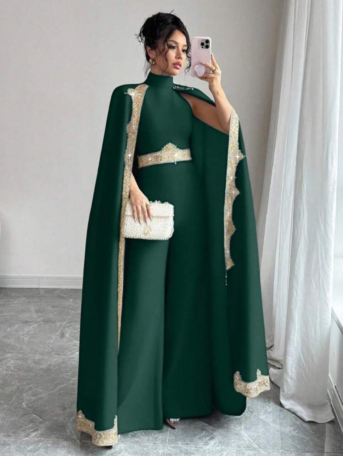 Zayana Embellished Cape Set