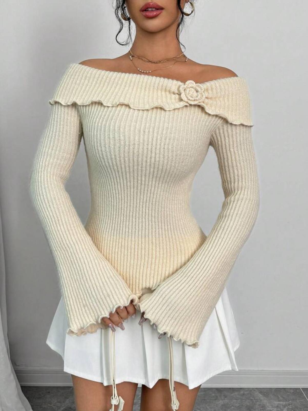 Roselle Knit Flare Sleeve Top